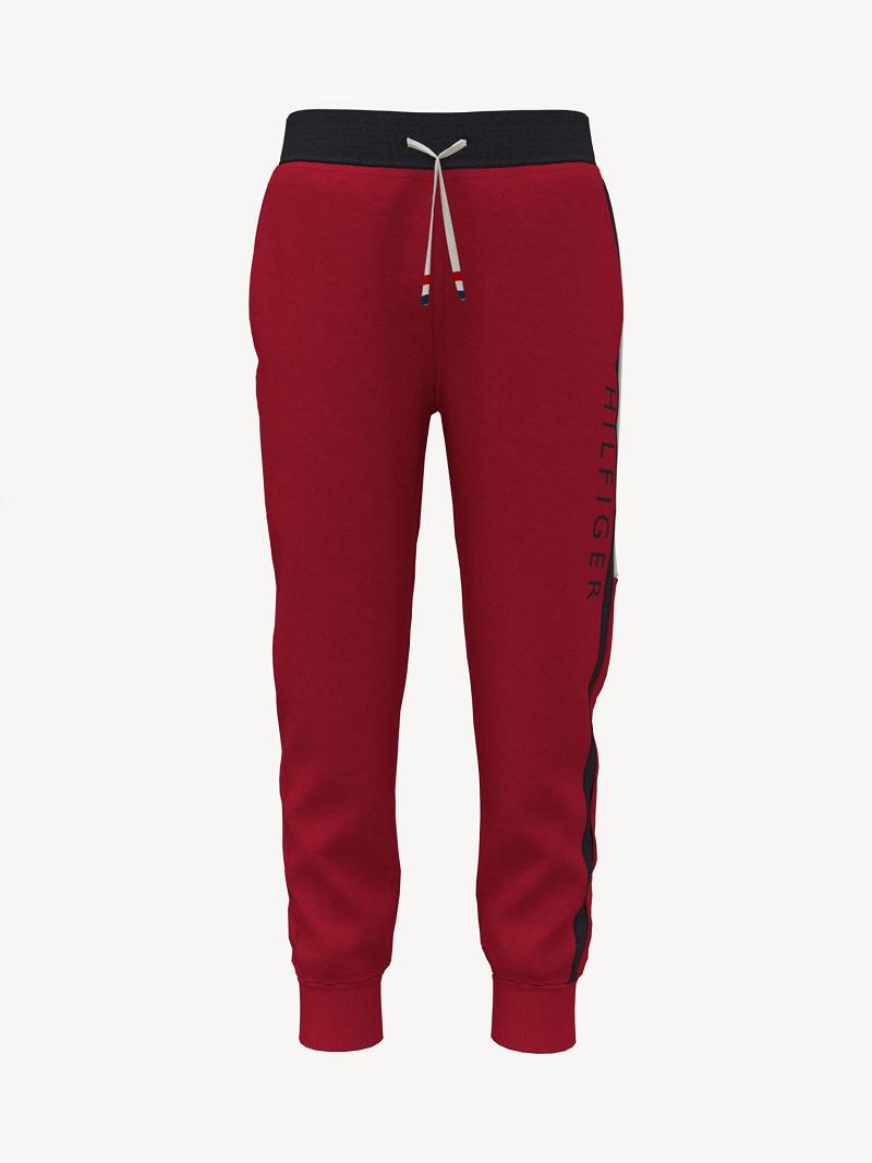 Fiú Tommy Hilfiger Signature Jogger Nadrág Piros | HU 2141DFM